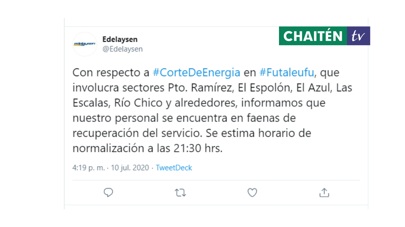 Corte de Energía Futaleufú