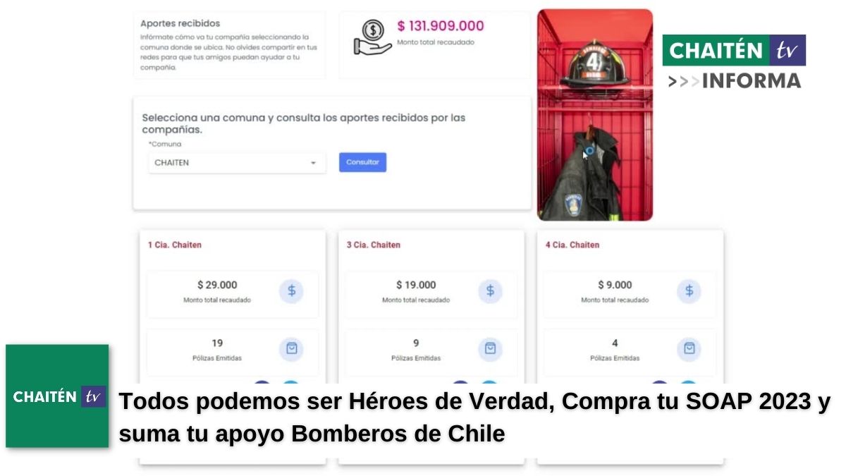 Compra tu SOAP 2023 y suma tu apoyo Bomberos de Chile