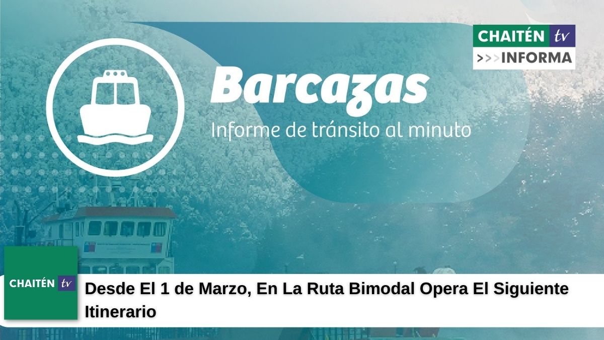 Desde 1 de Marzo, En La Ruta Bimodal Opera El Siguiente Itinerario