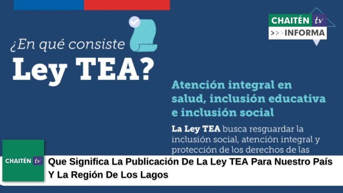 Que Significa La Publicación De La Ley TEA Para Nuestro País Y La Región De Los Lagos