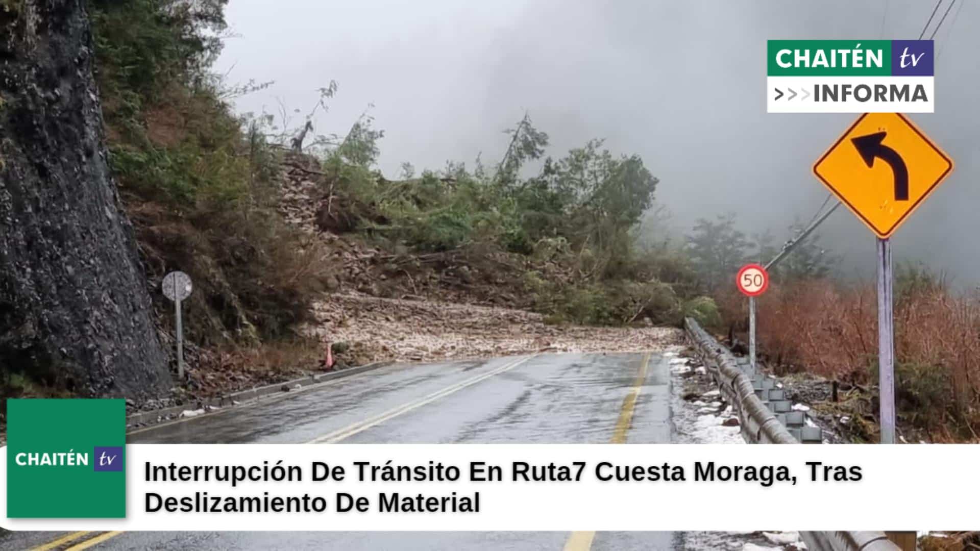 Interrupción De Tránsito En Ruta7 Cuesta Moraga, Tras Deslizamiento De Material