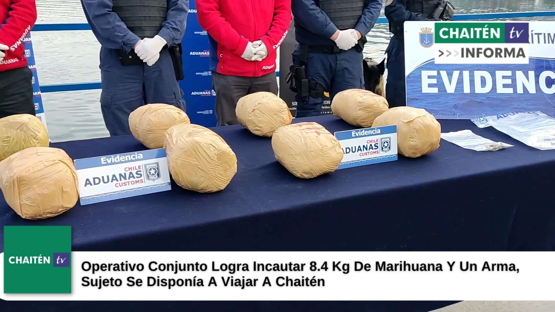 Operativo Conjunto Logra Incautar 8.4 Kg De Marihuana Y Un Arma Sujeto Se Disponía A Viajar A Chaitén