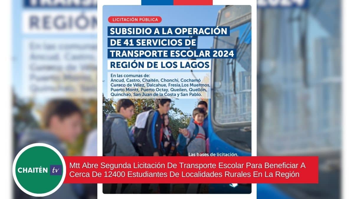 MTT Abre Segunda Licitación De Transporte Escolar Para Beneficiar A Cerca De 12400 Estudiantes De Localidades Rurales En La Región