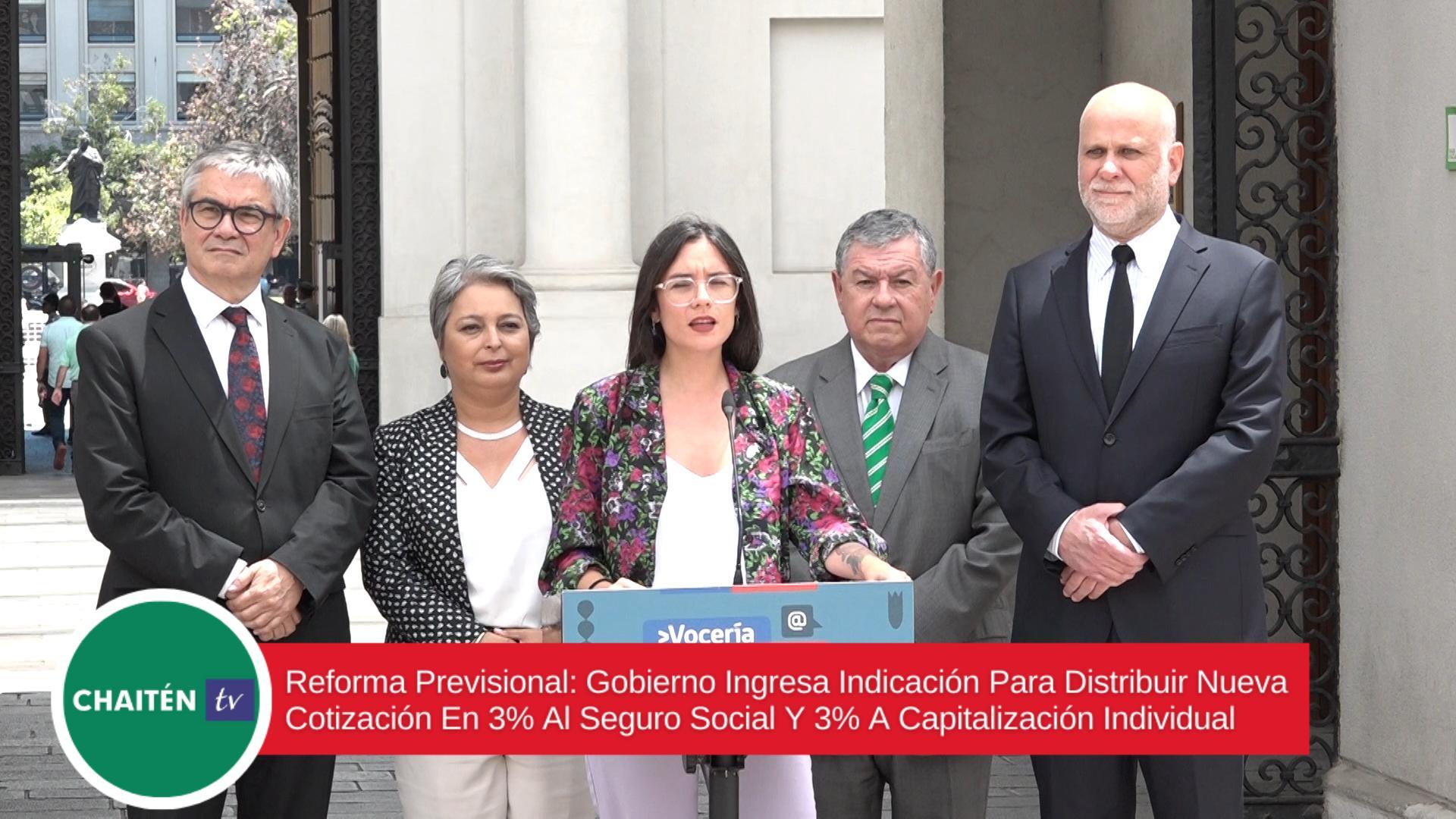 Reforma Previsional: Gobierno Ingresa Indicación Para Distribuir Nueva Cotización En 3% Al Seguro Social Y 3% A Capitalización Individual