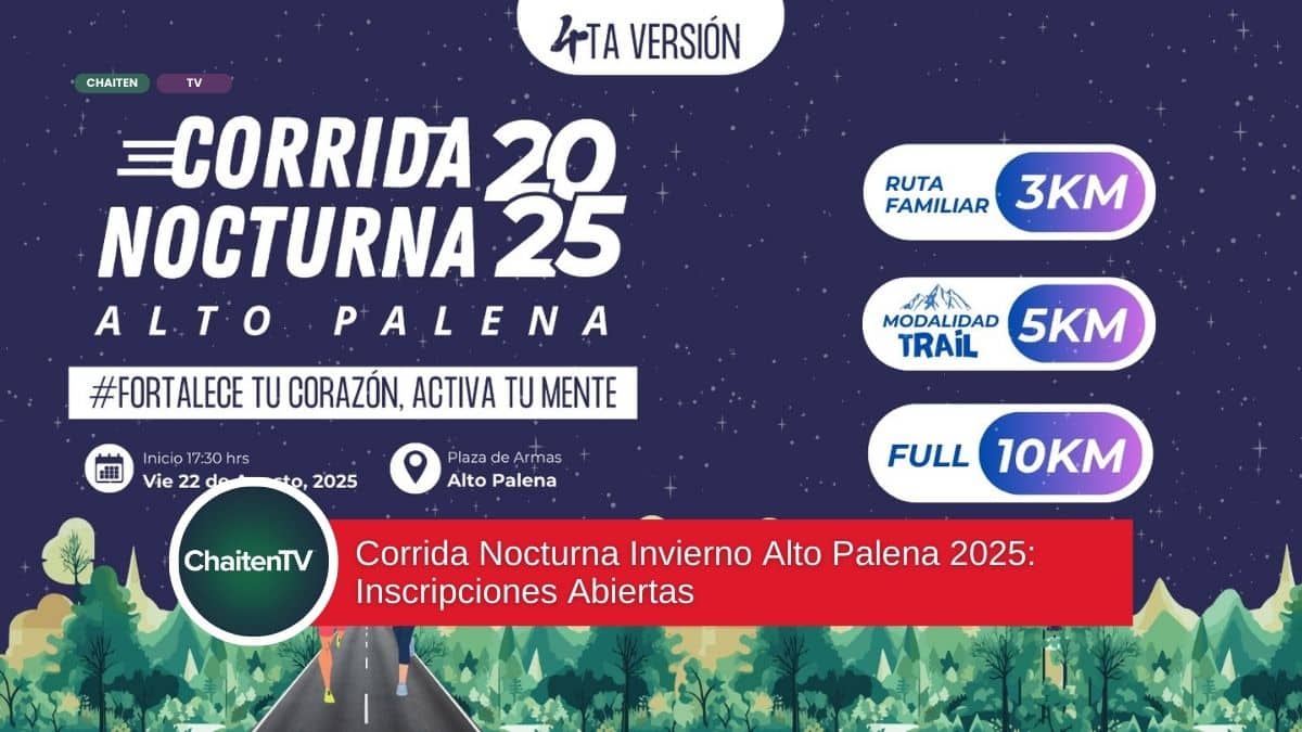 Corrida Nocturna Invierno Alto Palena 2025: Inscripciones Abiertas